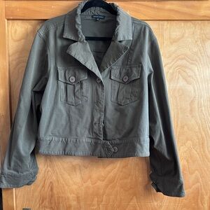 Universal Standard Women's Olive Green Cropped Jacket